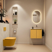MONDIAZ TURE-DLUX meuble WC 60cm Ocher. EDEN lavabo Ostra position droite. Sans trou de robinet. SW1104985