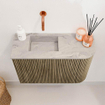 Mondiaz JOYA-DLUX 61.6cm toiletmeubel - ronding rechts kleur Dusk - Wastafel FAYE positie Links Zonder kraangat kleur Glace. SW1423180