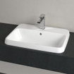 Villeroy & boch architectura lavabo encastré 60x45x17cm rectangle 1 trou pour robinet avec trou de trop-plein céramique blanche alpin brillante SW762343