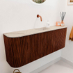 Mondiaz JOYA-DLUX Meuble de toilette 113,2 cm - arrondis gauche et droite couleur Ruby - Vasque FAYE position Milieu Sans trou de robinet couleur Frappe SW1423530