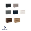 Saniclass Prime Balance Meuble sous lavabo - 100x55x44.9cm - 2 tiroirs - Poignée intégrée - MDF - noir mat SW892628