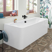 Villeroy & Boch Collaro bain semi-autoportant bain semi-autoportant - 180x80cm - rectangulaire trop-plein noir mat Acrylique Blanc Brillant SW354243