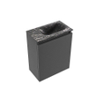MONDIAZ TURE-DLUX Meuble de toilettes 40 cm Dark Grey. EDEN lavabo Lava position à droite. Sans trou de robinet. SW1103754