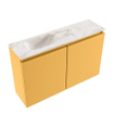 MONDIAZ TURE-DLUX Meuble toilette - 80cm - Ocher - EDEN - vasque Frappe - position gauche - 1 trou de robinet SW1102879