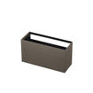 INK Meuble sous-lavabo - 120x45x65cm - 2 tiroirs - push to open - avec façades rapportées droites - MDF laqué - Taupe mat SW352504