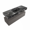 Mondiaz ALAN-DLUX Ensemble de meuble - 130cm - meuble Dark grey mat - 1 tiroir - Lavabo Cloud Lava suspendu - vasque Centre - 1 trou de robinet SW808085