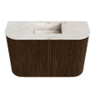 Mondiaz JOYA-DLUX Meuble de toilette 63,2cm - arrondis gauche et droite couleur Noyer - Vasque FAYE position Milieu Sans trou de robinet couleur Frappe SW1422324