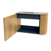 Mondiaz JOYA-DLUX 61.6cm toiletmeubel - ronding rechts kleur Oak - Wastafel FAYE positie Links 1 kraangat kleur Saba. SW1424186