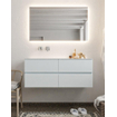 Mondiaz VICA ensemble de meuble de salle de bain - 120cm - meuble sous-vasque argile - 4 tiroirs - lavabo nuage gauche - sans trou de robinet version XL 60cm de haut SW1090730