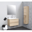 Basic Bella hoge kast - 145x30x30cm - 2 deuren - greeploos - eiken SW398050