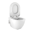 Creavit Toilette suspendu - 35.3x51cm - Robinet de bidet eau froide - sans bride d'évacuation - avec abattant wc - blanc SW1233491