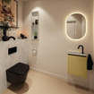 MONDIAZ TURE-DLUX Meuble toilette - 40cm - Oro - EDEN - vasque Opalo - position gauche - 1 trou de robinet SW1104449