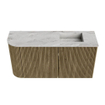 Mondiaz JOYA-DLUX 81.6cm toiletmeubel - ronding links kleur Dusk - Wastafel FAYE positie Rechts 1 kraangat kleur Glace. SW1423177