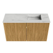 Mondiaz JOYA-DLUX Meuble de toilette 70cm - couleur Chêne - Vasque FAYE position Droite 1 trou de robinet couleur Opalo SW1422188