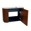 Mondiaz JOYA-DLUX 63.2cm toiletmeubel - ronding links en rechts kleur Ruby - Wastafel FAYE positie Midden Zonder kraangat kleur Nata. SW1425470