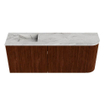 Mondiaz JOYA-DLUX 101.6cm toiletmeubel - ronding rechts kleur Ruby - Wastafel FAYE positie Links Zonder kraangat kleur Glace. SW1423590