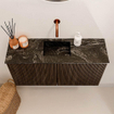Mondiaz JOYA-DLUX 80cm toiletmeubel - kleur Walnut - Wastafel FAYE positie Midden Zonder kraangat kleur Lava. SW1422445