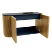 Mondiaz JOYA-DLUX 71.6cm meuble de toilette - arrondi gauche couleur Chêne - Vasque FAYE position Droite 1 trou de robinet couleur Lava SW1422116
