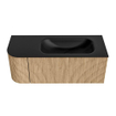 MONDIAZ KURVE 115cm Meuble salle de bain avec module 25 G - couleur Oak - 1 tiroir - 1 porte - vasque BIG SMALL droite - 1 trou de robinet - Urban SW1138409