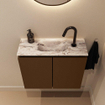 MONDIAZ TURE-DLUX Meuble toilette - 60cm - Rust - EDEN - vasque Glace - position centrale - 1 trou de robinet SW1103476