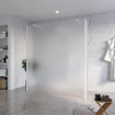 Fortifura Galeria Douche à l'italienne - 180x200cm - verre satiné - anticalcaire - verre de sécurité 8mm - 2 parois latérales 30cm - avec bras muraux et profilés d'angle - Blanc mat SW976707