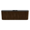 Mondiaz JOYA 123.2cm toiletmeubel - ronding links en rechts kleur Walnut - Wastafel FAYE positie Midden Zonder kraangat kleur Urban. SW1421373