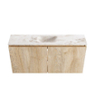 MONDIAZ TURE-DLUX Meuble toilette - 100cm - Washed Oak - EDEN - vasque Frappe - position centrale - 1 trou de robinet SW1103092