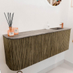 Mondiaz JOYA-DLUX Meuble de salle de bains 111,6cm - arrondi gauche couleur Dusk - Vasque FAYE position Droite 1 trou de robinet couleur Oza SW1426017