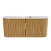 Mondiaz JOYA-DLUX 93.2cm toiletmeubel - ronding links en rechts kleur Oak - Wastafel FAYE positie Midden 1 kraangat kleur Frappe. SW1421983