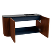 Mondiaz JOYA-DLUX Meuble de toilette 81.6cm - arrondi gauche couleur Ruby - Vasque FAYE position Droite 1 trou de robinet couleur Lava. SW1423642