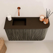 Mondiaz JOYA 71.6cm meuble de salle de bains - arrondi droit couleur Shadow - Vasque FAYE position Gauche Sans trou de robinet couleur Urban SW1421535