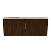 Mondiaz JOYA-DLUX 100cm toiletmeubel - kleur Walnut - Wastafel FAYE positie Links 1 kraangat kleur Saba. SW1424677