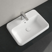 Villeroy & boch architectura lavabo encastré 60x45x17cm rectangle 1 trou pour robinet avec trou de trop-plein céramique blanche alpin brillante SW762343