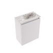 MONDIAZ TURE-DLUX Meuble toilette - 40cm - Cale - EDEN - vasque Glace - position droite - sans trou de robinet SW1103207