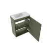 MONDIAZ TURE-DLUX Meuble toilette - 40cm - Army - EDEN - vasque Opalo - position gauche - sans trou de robinet SW1104208