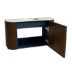 Mondiaz JOYA-DLUX Meuble de toilette 73.2cm - arrondi gauche et droite couleur Noyer - Vasque FAYE position Milieu Sans trou de robinet couleur Frappe SW1416815