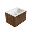 MONDIAZ KURVE-DLUX 60cm Meuble salle de bain - couleur Walnut - 1 tiroir - vasque CLOUD centre - 1 trou de robinet - couleur Frappe SW1137443