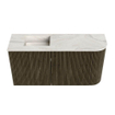 Mondiaz JOYA-DLUX 81.6cm toiletmeubel - ronding rechts kleur Shadow - Wastafel FAYE positie Links Zonder kraangat kleur Ostra. SW1423019