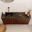 Mondiaz JOYA-DLUX Meuble de salle de bains 90cm - couleur Ruby - Vasque FAYE position Gauche Sans trou de robinet couleur Lava SW1423645
