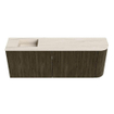 Mondiaz JOYA-DLUX 111.6cm toiletmeubel - ronding rechts kleur Shadow - Wastafel FAYE positie Links Zonder kraangat kleur Meli. SW1424929
