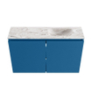 MONDIAZ TURE-DLUX Meuble toilette - 80cm - Jeans - EDEN - vasque Glace - position droite - 1 trou de robinet SW1103318