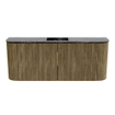Mondiaz JOYA-DLUX Meuble de salle de bains 103.2cm - arrondis gauche et droite couleur Dusk - Vasque FAYE position Milieu 1 trou de robinet couleur Lava SW1423269