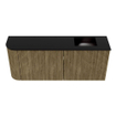 Mondiaz JOYA 101.6cm meuble de salle de bains - arrondi gauche couleur Dusk - Vasque FAYE position Droite 1 trou de robinet couleur Urban SW1421667