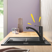 Grohe Start Keukenkraan - 1-gats - voorsprong 22.7cm - mat zwart SW924871