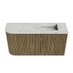 Mondiaz JOYA-DLUX Meuble de salle de bains 81,6cm - arrondi gauche couleur Dusk - Vasque FAYE position droite Sans trou de robinet couleur Opalo SW1423331