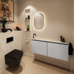 MONDIAZ TURE-DLUX Meuble toilette - 120cm - Plata - EDEN - vasque Ostra - position gauche - 1 trou de robinet SW1105009