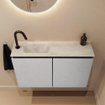 MONDIAZ TURE-DLUX Meuble de toilettes 80 cm Plata. EDEN lavabo Opalo position gauche. Avec 1 trou de robinet. SW1104523