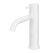 Hotbath Cobber robinet de lavabo hauteur moyenne avec bec courbé sans vidage blanc mat SW73537