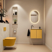 MONDIAZ TURE-DLUX meuble WC 60 cm Ocher. EDEN lavabo Ostra position gauche. Avec 1 trou de robinet. SW1104951