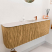 Mondiaz JOYA-DLUX 123.2cm toiletmeubel - ronding links en rechts kleur Oak - Wastafel FAYE positie Midden 1 kraangat kleur Meli. SW1423983